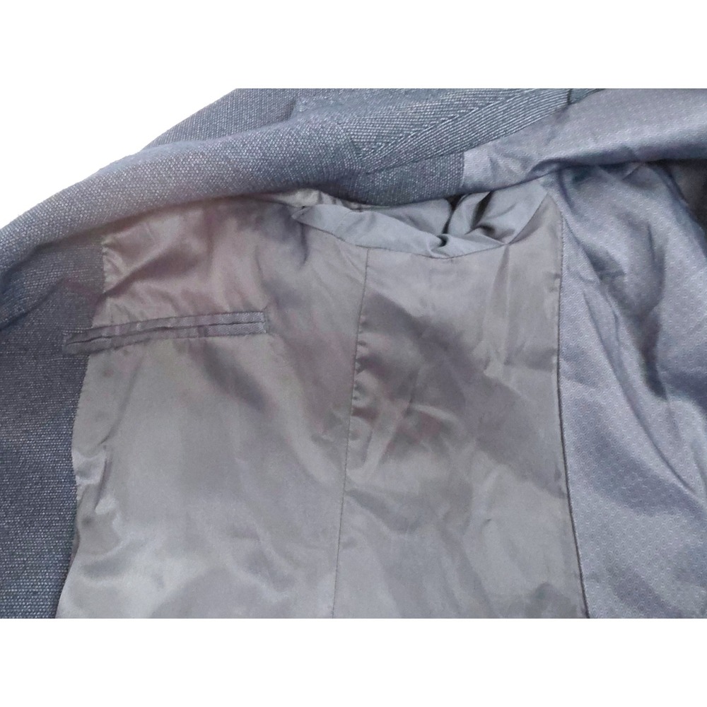 Angelo Litrico Blue Textured Slim Fit Two Button Top Stitch Sport Coat US 42 - Picture 8 of 14